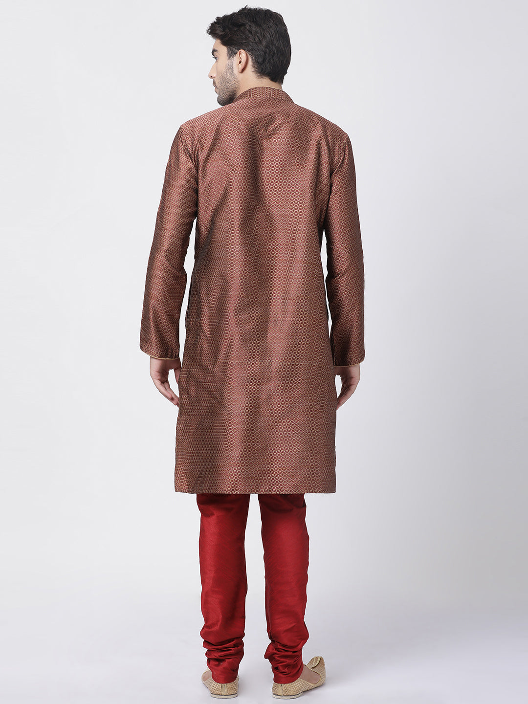 VM by Vastramay Men's Maroon Silk Blend Kurta Pyjama Set - Distacart