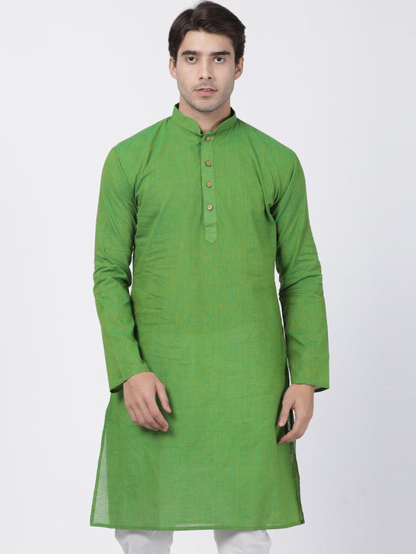 Vastramay Men's Green Pure Cotton Kurta - Distacart
