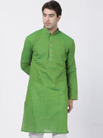 Thumbnail for Vastramay Men's Green Pure Cotton Kurta - Distacart