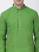 Thumbnail for Vastramay Men's Green Pure Cotton Kurta - Distacart