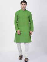 Thumbnail for Vastramay Men's Green Pure Cotton Kurta - Distacart