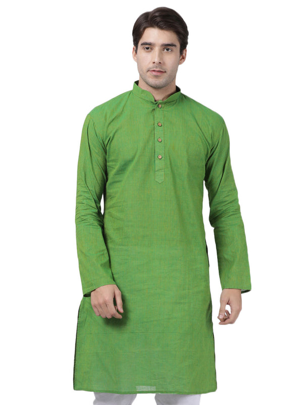 Vastramay Men's Green Pure Cotton Kurta Pyjama Set - Distacart