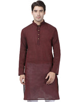 Thumbnail for Vastramay Men's Maroon Pure Cotton Kurta - Distacart