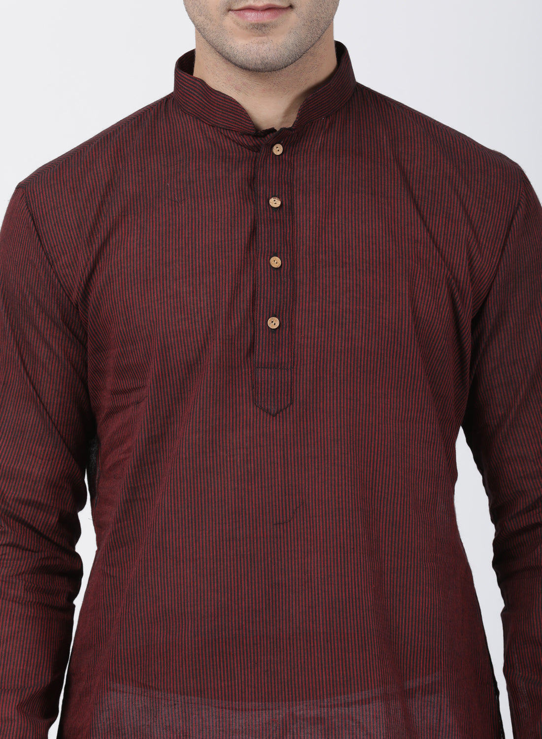 Vastramay Men's Maroon Pure Cotton Kurta - Distacart
