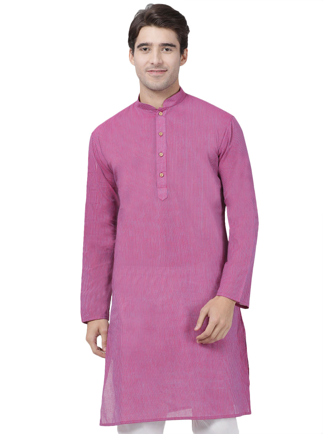 Vastramay Men's Purple Pure Cotton Kurta - Distacart