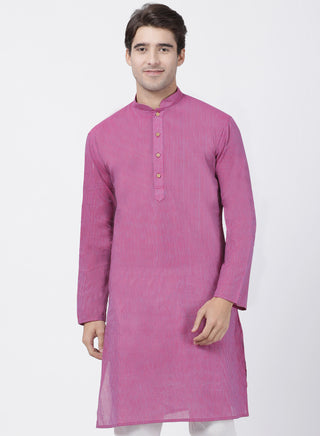 Vastramay Men's Purple Pure Cotton Kurta - Distacart