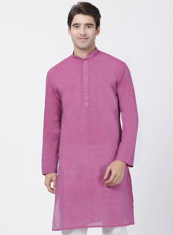 Vastramay Men's Purple Pure Cotton Kurta - Distacart