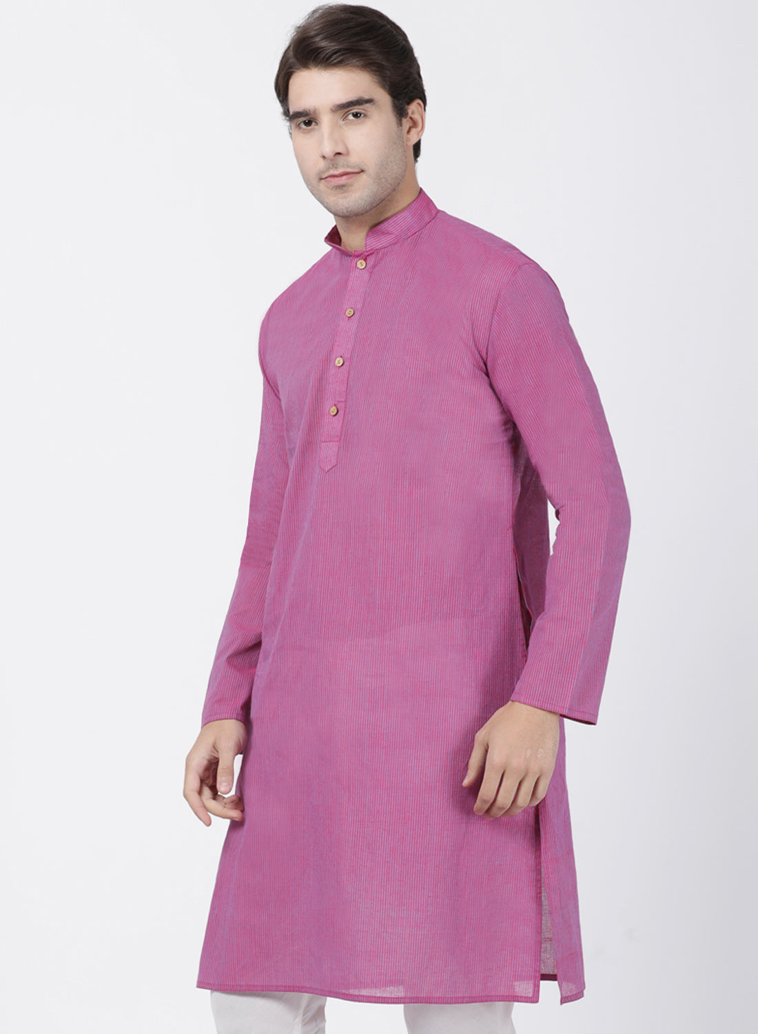 Vastramay Men's Purple Pure Cotton Kurta - Distacart