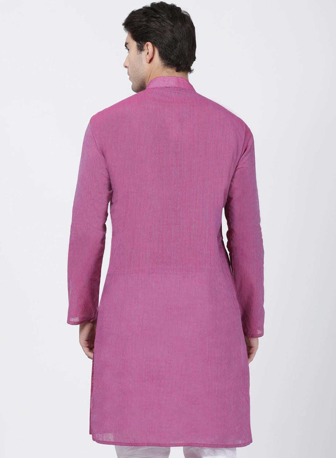 Vastramay Men's Purple Pure Cotton Kurta - Distacart