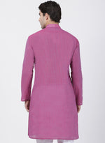 Thumbnail for Vastramay Men's Purple Pure Cotton Kurta - Distacart