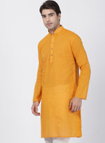 Thumbnail for Vastramay Men's Yellow Pure Cotton Kurta - Distacart