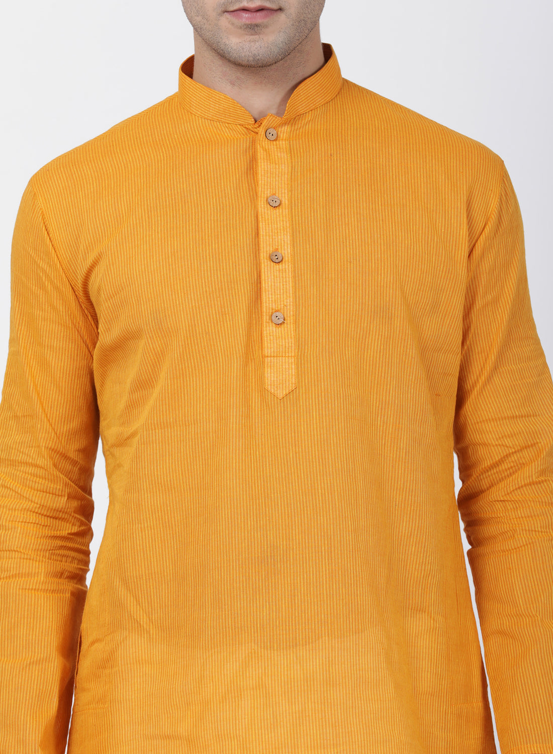 Vastramay Men's Yellow Pure Cotton Kurta - Distacart