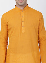 Thumbnail for Vastramay Men's Yellow Pure Cotton Kurta - Distacart