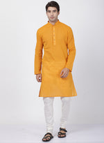 Thumbnail for Vastramay Men's Yellow Pure Cotton Kurta - Distacart