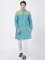 Thumbnail for Vastramay Men's Blue Pure Cotton Kurta Pyjama Set - Distacart