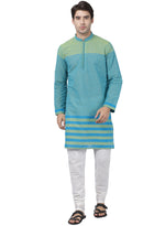 Thumbnail for Vastramay Men's Blue Pure Cotton Kurta Pyjama Set - Distacart
