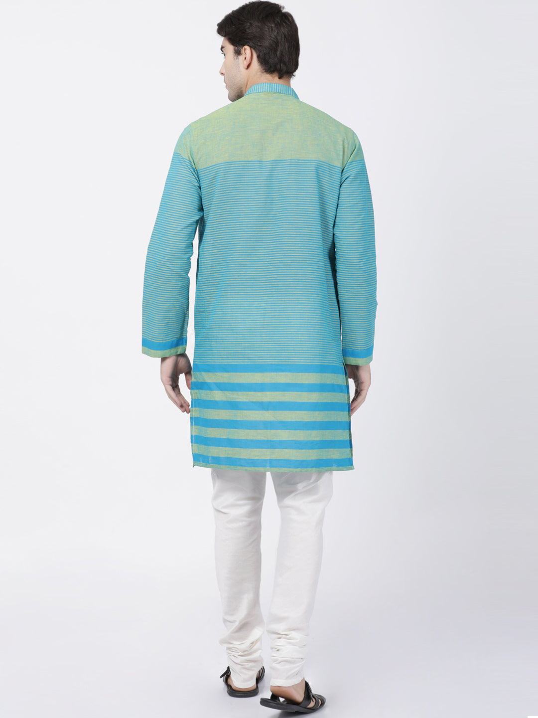 Vastramay Men's Blue Pure Cotton Kurta Pyjama Set - Distacart