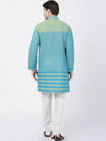 Thumbnail for Vastramay Men's Blue Pure Cotton Kurta Pyjama Set - Distacart