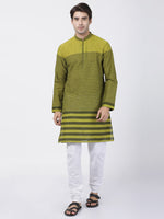 Thumbnail for Vastramay Men's Green Pure Cotton Kurta Pyjama Set - Distacart