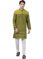 Thumbnail for Vastramay Men's Green Pure Cotton Kurta Pyjama Set - Distacart