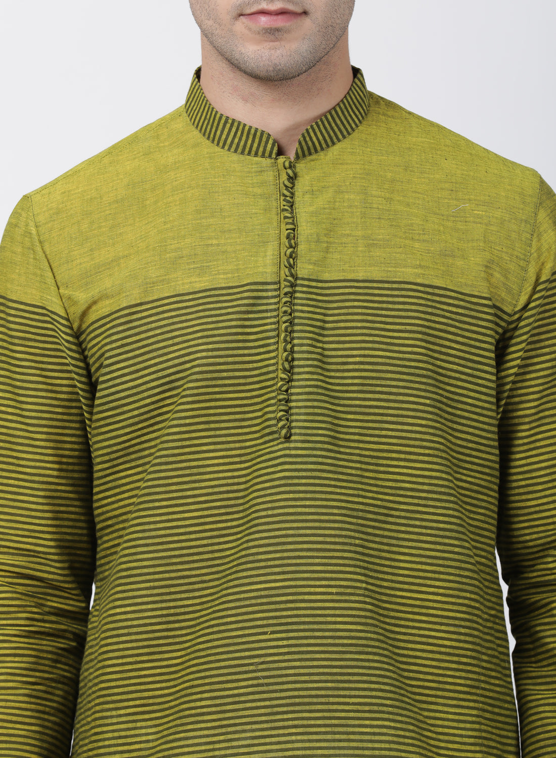 Vastramay Men's Green Pure Cotton Kurta Pyjama Set - Distacart