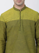 Thumbnail for Vastramay Men's Green Pure Cotton Kurta Pyjama Set - Distacart