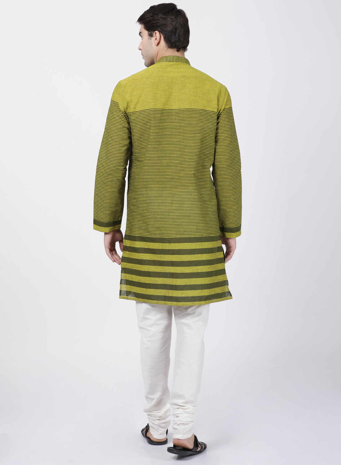 Vastramay Men's Green Pure Cotton Kurta Pyjama Set - Distacart