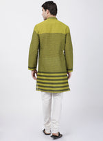 Thumbnail for Vastramay Men's Green Pure Cotton Kurta Pyjama Set - Distacart