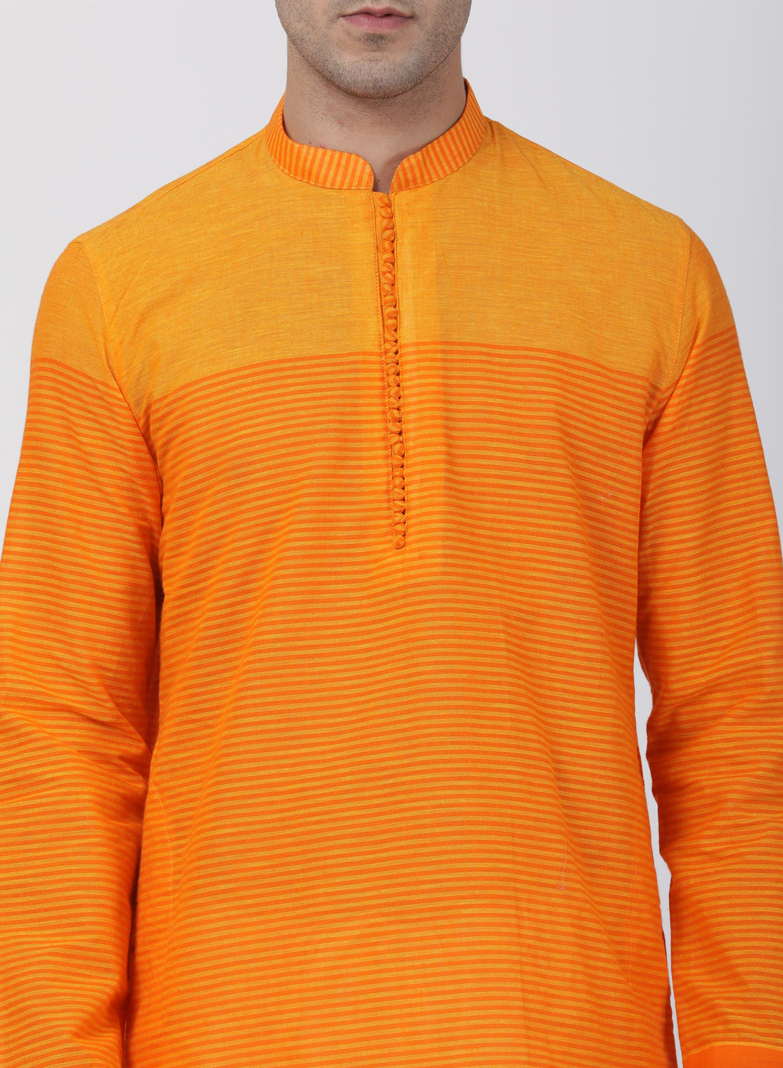 Vastramay Men's Orange Pure Cotton Kurta Pyjama Set - Distacart