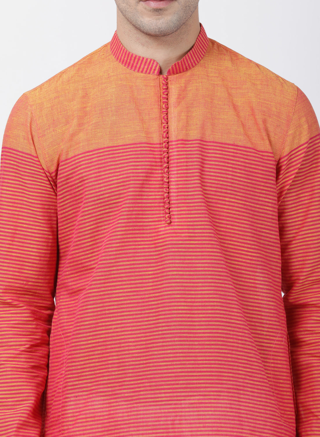 Vastramay Men's Pink Pure Cotton Kurta - Distacart
