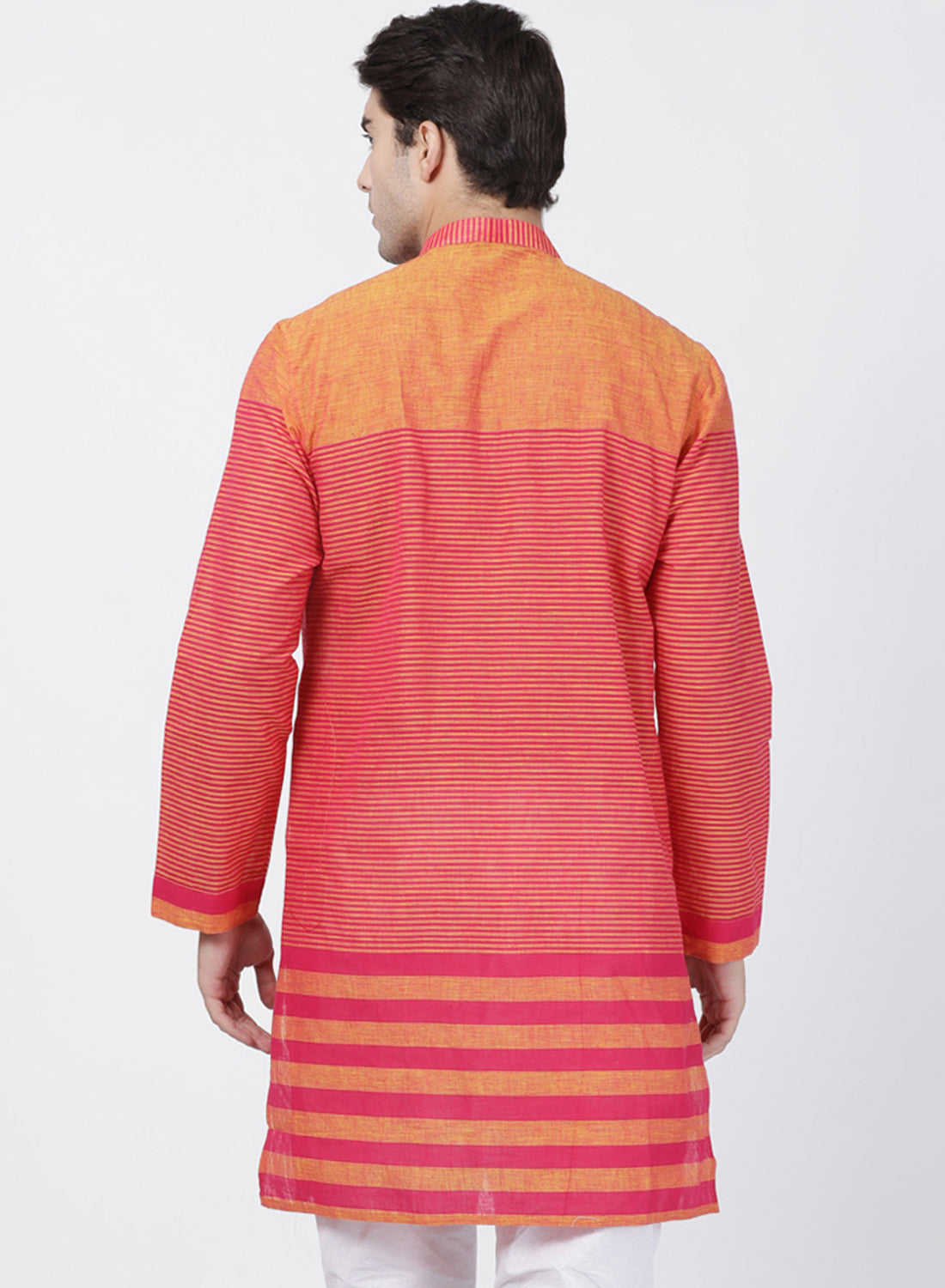 Vastramay Men's Pink Pure Cotton Kurta - Distacart