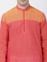 Thumbnail for Vastramay Men's Pink Pure Cotton Kurta Pyjama Set - Distacart