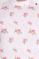 Thumbnail for Vastramay Men's Pink Cotton Linen Blend Kurta - Distacart