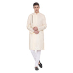 Thumbnail for Vastramay Men's Cream Cotton Blend Kurta - Distacart