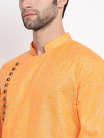 Thumbnail for Vastramay Men's Orange Cotton Blend Kurta Pyjama Set - Distacart