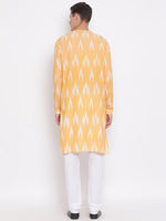 Thumbnail for Vastramay Men's Orange Cotton Blend Kurta Pyjama Set - Distacart