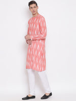 Thumbnail for Vastramay Men's Pink Cotton Blend Kurta Pyjama Set - Distacart