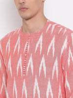 Thumbnail for Vastramay Men's Pink Cotton Blend Kurta Pyjama Set - Distacart