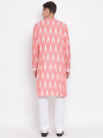 Thumbnail for Vastramay Men's Pink Cotton Blend Kurta Pyjama Set - Distacart
