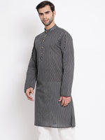 Thumbnail for Vastramay Men's Black Pure Cotton Kurta - Distacart