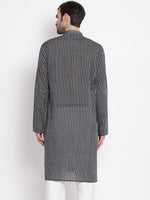 Thumbnail for Vastramay Men's Black Pure Cotton Kurta - Distacart