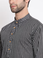 Thumbnail for Vastramay Men's Black Pure Cotton Kurta - Distacart