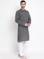 Thumbnail for Vastramay Men's Black Pure Cotton Kurta Pyjama Set - Distacart