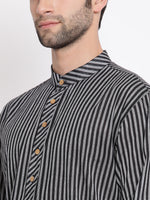 Thumbnail for Vastramay Men's Black Pure Cotton Kurta Pyjama Set - Distacart