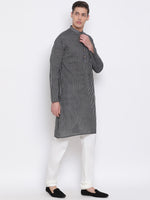 Thumbnail for Vastramay Men's Black Pure Cotton Kurta Pyjama Set - Distacart