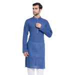 Thumbnail for Vastramay Men's Blue Pure Cotton Kurta - Distacart