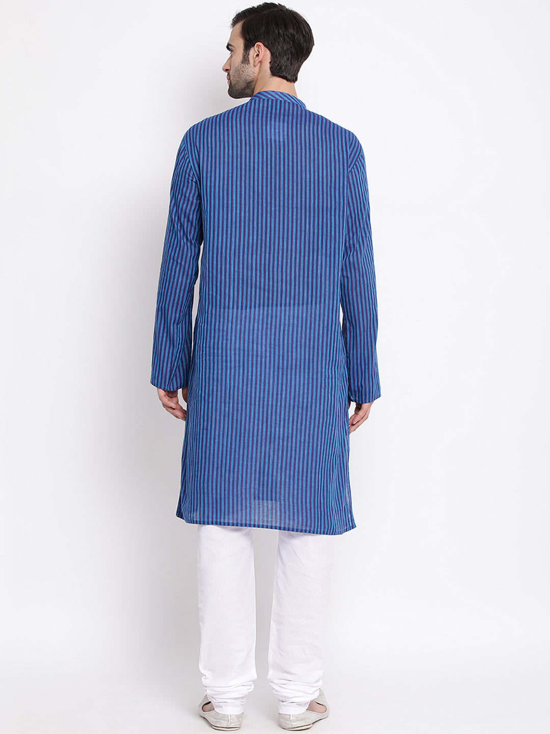 Vastramay Men's Blue Pure Cotton Kurta Pyjama Set - Distacart