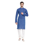 Thumbnail for Vastramay Men's Blue Pure Cotton Kurta Pyjama Set - Distacart