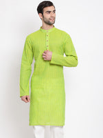 Thumbnail for Vastramay Men's Green Pure Cotton Kurta - Distacart