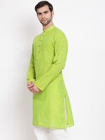 Thumbnail for Vastramay Men's Green Pure Cotton Kurta - Distacart